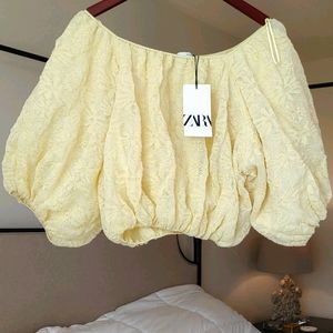 Zara bubble puff sleeve top